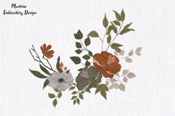 Bouquet Fall Flowers Poppies and Roses