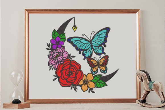 Butterfly Floral Moon