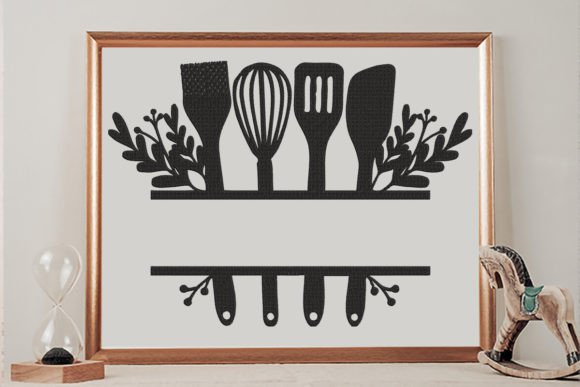 Floral Baking Split Text Frame