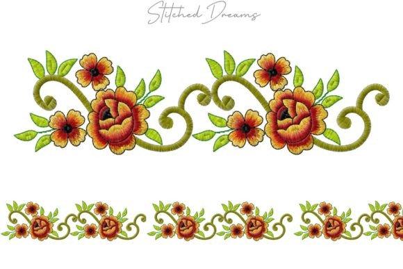 Floral Borders Embroidery Design