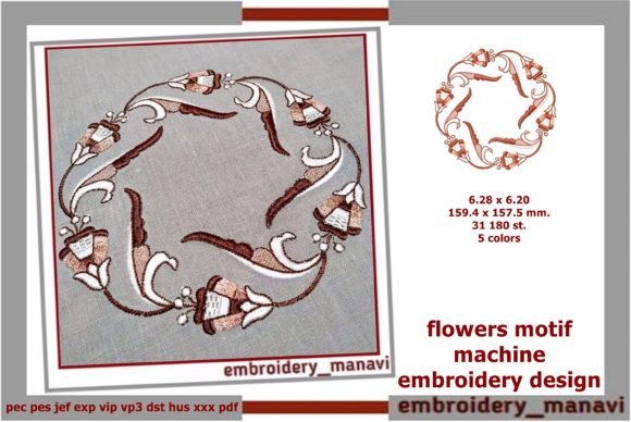 Flowers Motif: A Delightful Embroidery Design