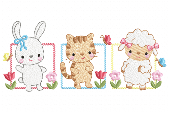 Little Friends Embroidery Design