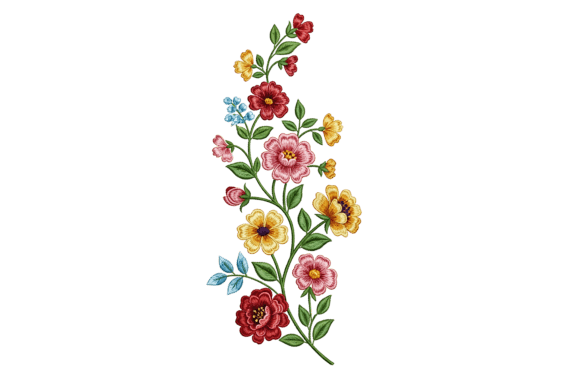 Vibrant Floral Embroidery Design