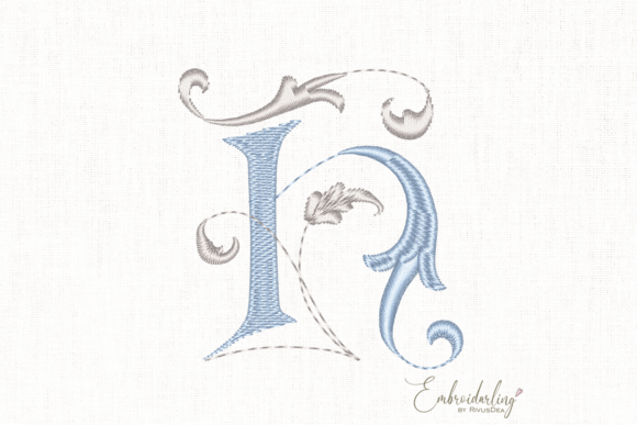 Wedding Monogram H, Embroidery Letter
